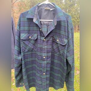 Men's Blue And Green Flannel Shirt